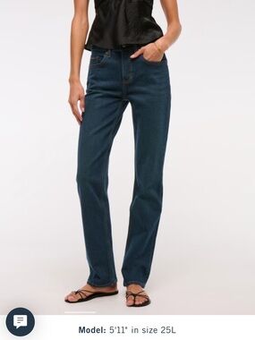 Abercrombie & Fitch Women's Straight-Leg Jeans in Dark Blue Wash